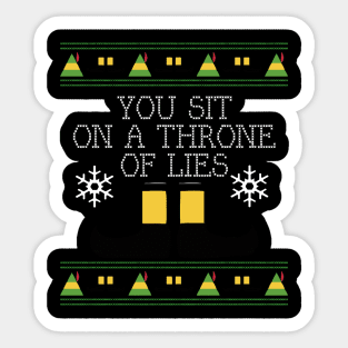 Throne Of Lies Elf Quote Christmas Knit Sticker